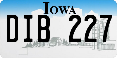 IA license plate DIB227