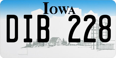 IA license plate DIB228