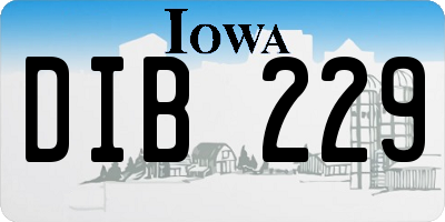 IA license plate DIB229