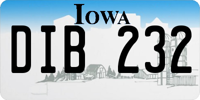 IA license plate DIB232