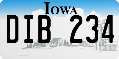 IA license plate DIB234