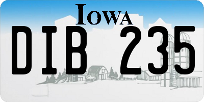 IA license plate DIB235