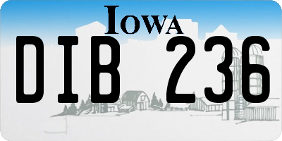 IA license plate DIB236