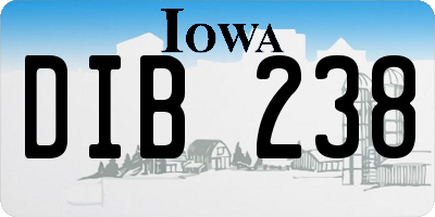 IA license plate DIB238