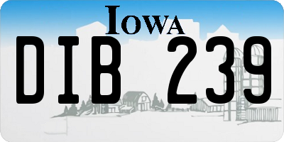 IA license plate DIB239