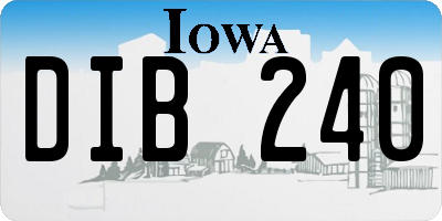 IA license plate DIB240