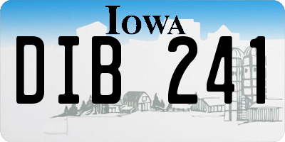 IA license plate DIB241