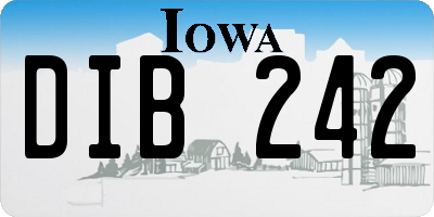 IA license plate DIB242