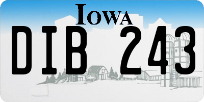 IA license plate DIB243