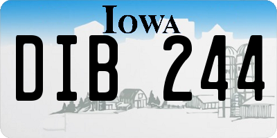 IA license plate DIB244