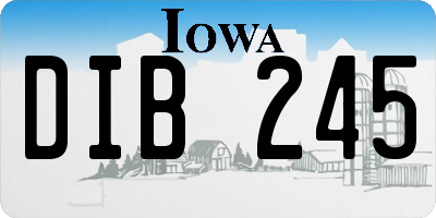 IA license plate DIB245