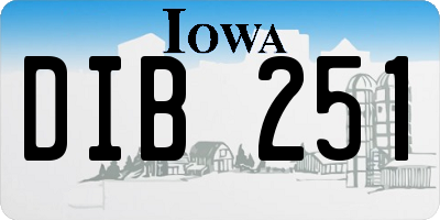 IA license plate DIB251