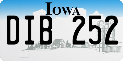 IA license plate DIB252