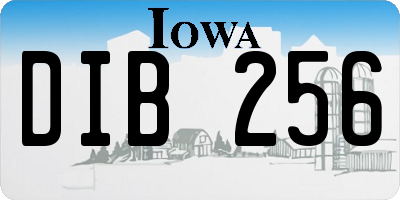 IA license plate DIB256