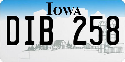 IA license plate DIB258