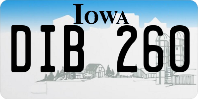 IA license plate DIB260