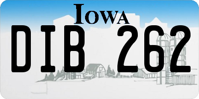 IA license plate DIB262