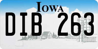 IA license plate DIB263