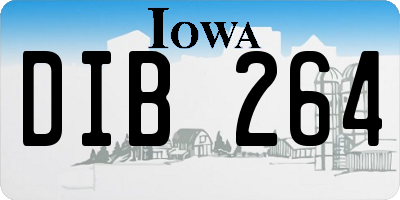 IA license plate DIB264