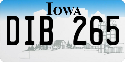 IA license plate DIB265