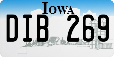 IA license plate DIB269