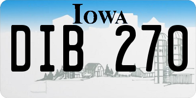 IA license plate DIB270