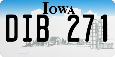 IA license plate DIB271