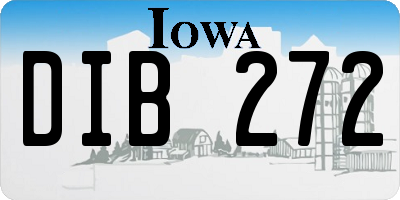 IA license plate DIB272