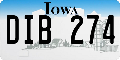 IA license plate DIB274