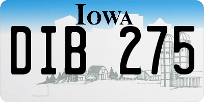 IA license plate DIB275