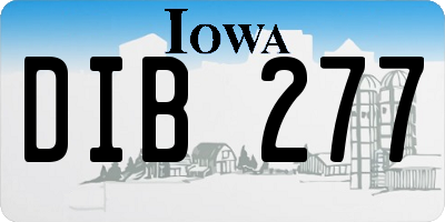 IA license plate DIB277