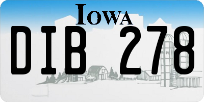 IA license plate DIB278