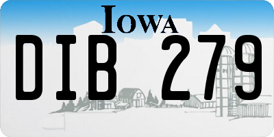 IA license plate DIB279