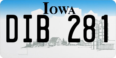 IA license plate DIB281