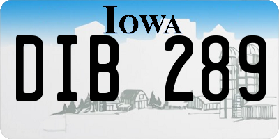 IA license plate DIB289