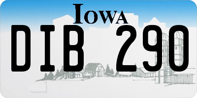 IA license plate DIB290