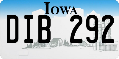 IA license plate DIB292