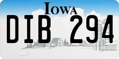 IA license plate DIB294