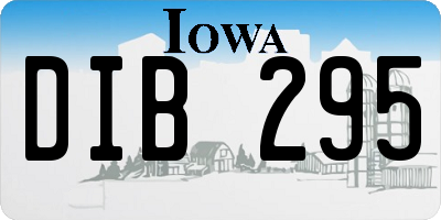 IA license plate DIB295