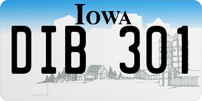 IA license plate DIB301