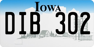 IA license plate DIB302