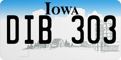 IA license plate DIB303