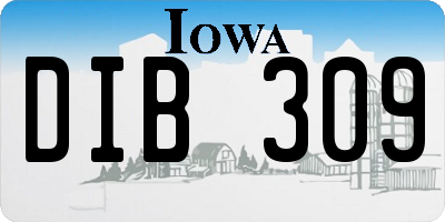 IA license plate DIB309