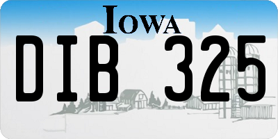 IA license plate DIB325