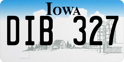 IA license plate DIB327