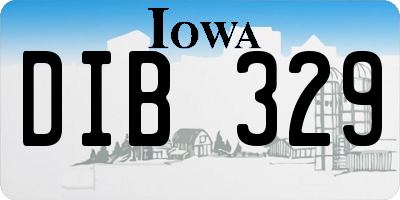 IA license plate DIB329