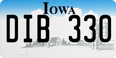 IA license plate DIB330