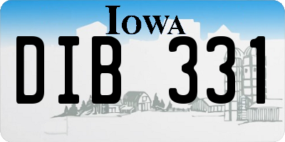 IA license plate DIB331