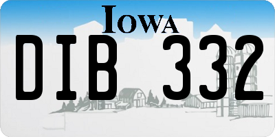 IA license plate DIB332