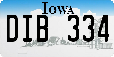 IA license plate DIB334